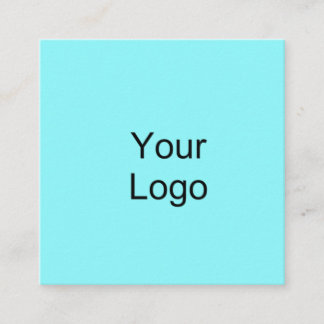 カスタムは、ロゴ、青緑色の青を加えます スクエア名刺