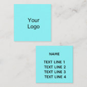 カスタムは、ロゴ、青緑色の青を加えます スクエア名刺 (正面/裏面)