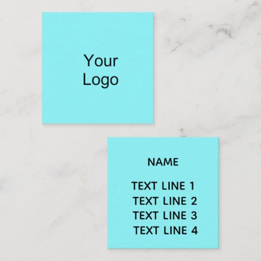 カスタムは、ロゴ、青緑色の青を加えます スクエア名刺 (正面/裏面)