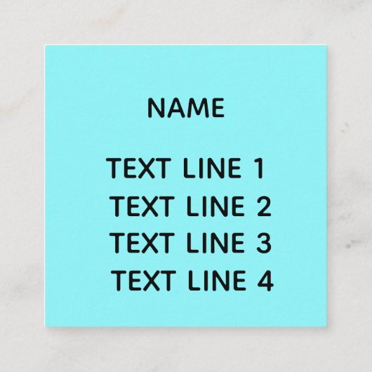 カスタムは、ロゴ、青緑色の青を加えます スクエア名刺 (裏面)