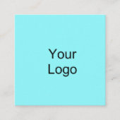 カスタムは、ロゴ、青緑色の青を加えます スクエア名刺 (正面)