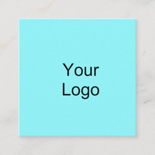 カスタムは、ロゴ、青緑色の青を加えます スクエア名刺 (正面)