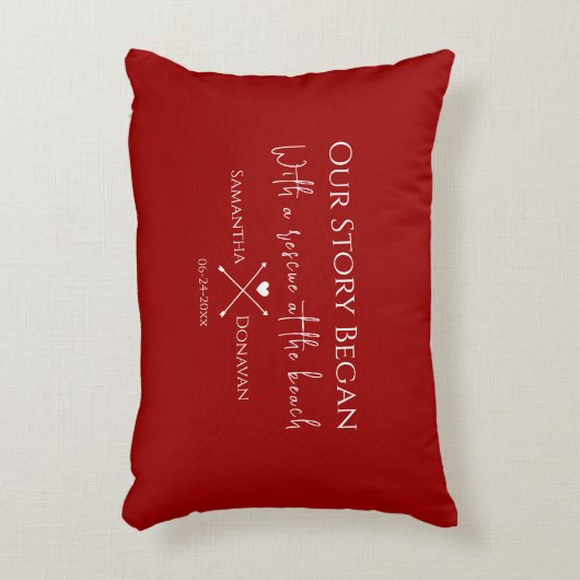 カスタムは、我々の物語はクリムゾンレッドのバレンタインを始めた アクセントクッション (正面(垂直))