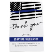 カスタムは、警察官の退職に感謝 ミディアムペーパーバッグ (裏面)