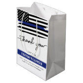 カスタムは、警察官の退職に感謝 ミディアムペーパーバッグ (裏面アングル)
