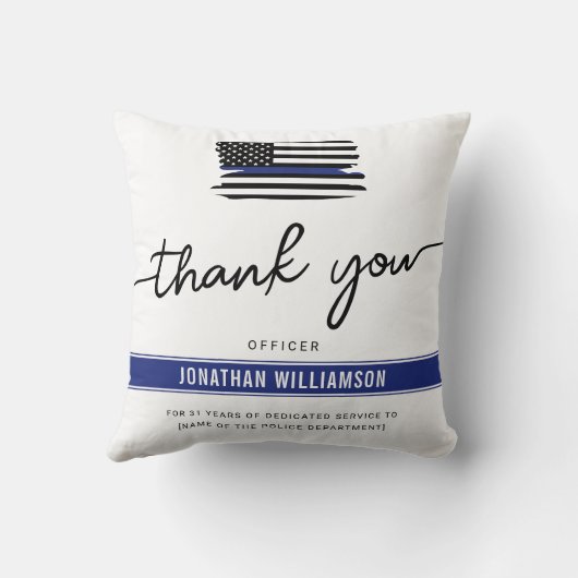 カスタムは、警察官の退職金に感謝 クッション (裏面)