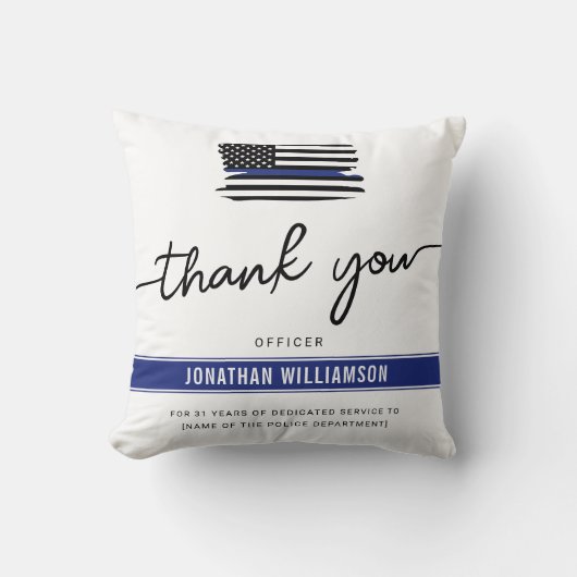 カスタムは、警察官の退職金に感謝 クッション (正面)