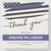 カスタムは、警察官の退職金に感謝 ストーンコースター (正面)