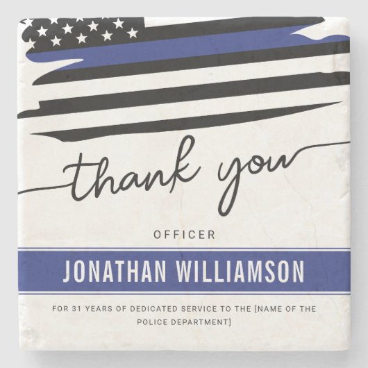 カスタムは、警察官の退職金に感謝 ストーンコースター (正面)