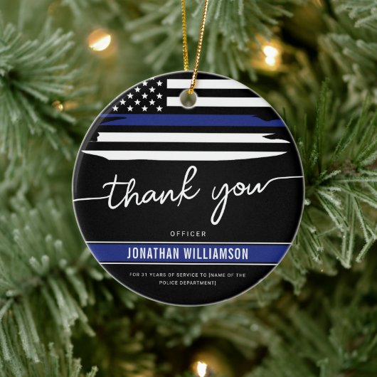 カスタムは、警察官の退職金に感謝 セラミックオーナメント (ツリー)