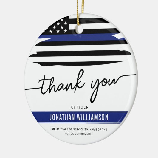 カスタムは、警察官の退職金に感謝 セラミックオーナメント (左)