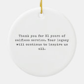 カスタムは、警察官の退職金に感謝 セラミックオーナメント (裏面)