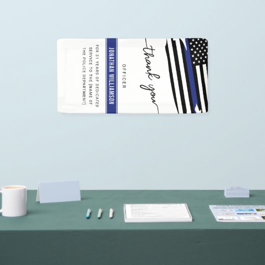 カスタムは、警察官の退職金に感謝 横断幕 (トレードショー)