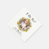 カスタムひまわり過ぎるペットドッグ結婚ズ スタンダードカクテルナプキン (角)