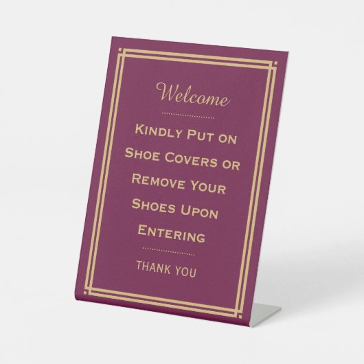 カスタムへようこそシューズプラムを取り外して 台座サイン (正面)