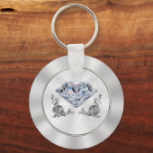 カスタムまだ素晴らし安いダイヤモンド結婚式の引き出物 キーホルダー (裏面)