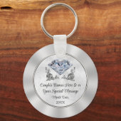 カスタムまだ素晴らし安いダイヤモンド結婚式の引き出物 キーホルダー (正面)