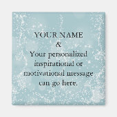 カスタムやる気を起こさせるメッセージ緑グリッター磁石 マグネット (正面)