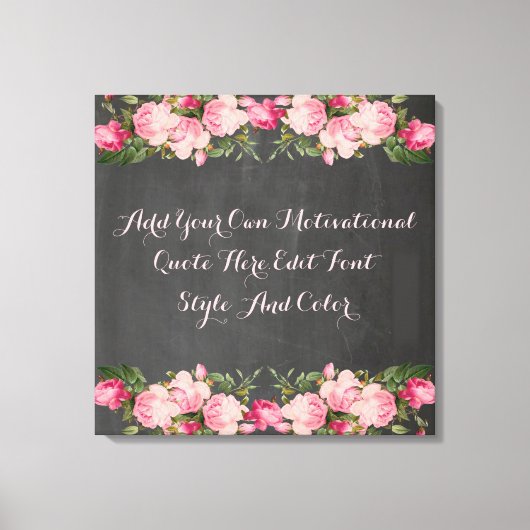 カスタムやる気を起こさせる引用文、テキストの追加 キャンバスプリント (正面)