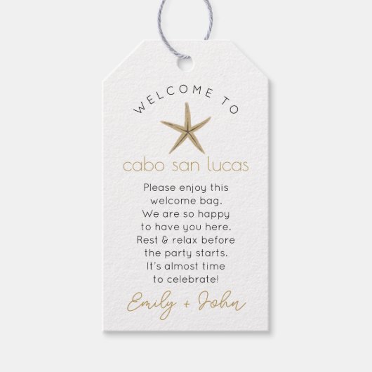 カスタムようこそカボサンルーカス結婚ラベル ギフトタグ (正面)