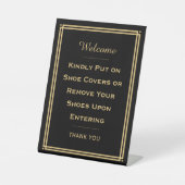 カスタムようこそ靴を黒く脱いで 台座サイン (正面)