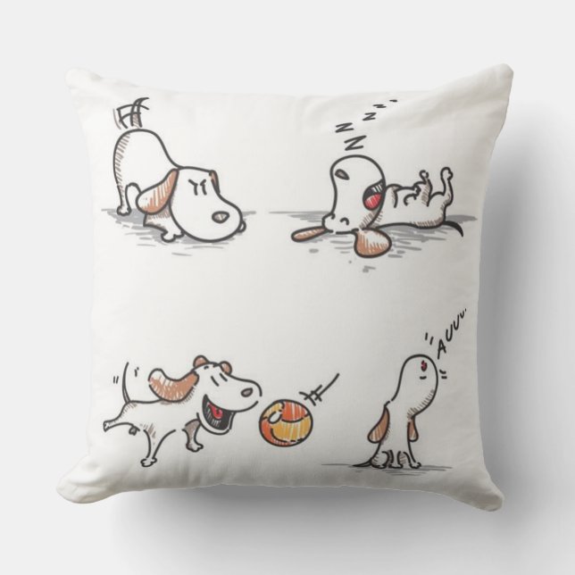 カスタムよくはしゃぐ犬 アウトドアクッション (正面)