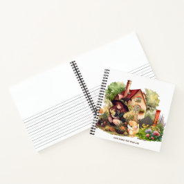 カスタムらせん手帳 |かわいい魔女とキツネ ノートブック