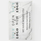 カスタムを開くビジネスロゴ大理石屋外 横断幕 (縦)