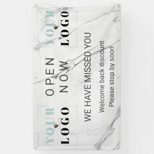 カスタムを開くビジネスロゴ大理石屋外 横断幕 (縦)