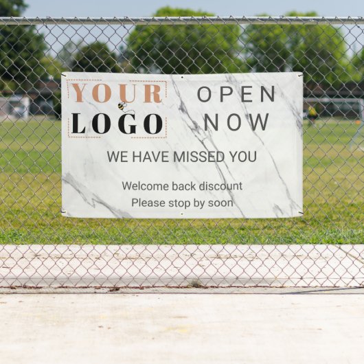 カスタムを開くビジネスロゴ大理石屋外 横断幕 (インサイチュ)