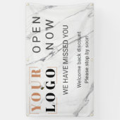 カスタムを開くビジネスロゴ大理石屋外 横断幕 (縦)