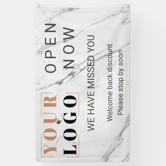 カスタムを開くビジネスロゴ大理石屋外 横断幕 (縦)