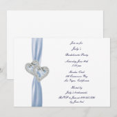 カスタムアイスブルーハートバチェロレッテ招待状 招待状 (正面/裏面)