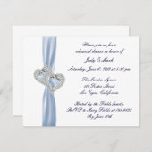 カスタムアイスブルーハートリハーサルディナー招待状 招待状 (正面/裏面)