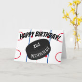 カスタムアイスホッキパーソナライズされたーエイジネーム誕生日 カード (黄色い花)