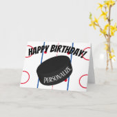 カスタムアイスホッキパーソナライズされたー名誕生日 カード (黄色い花)