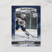 カスタムアイスホッケートレーディングカードブルーシルバースタジアム コーリングカード (正面)