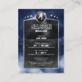 カスタムアイスホッケートレーディングカードブルーシルバースタジアム コーリングカード (裏面)