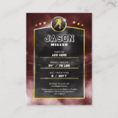 カスタムアイスホッケートレーディングカードレッド金ゴールドスタジアム コーリングカード (裏面)