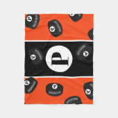 カスタムアイスホッケーパックネームイニシャルモノグラム フリースブランケット (正面)