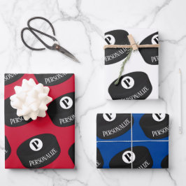 カスタムアイスホッケー名モノグラムパック ラッピングペーパーシート