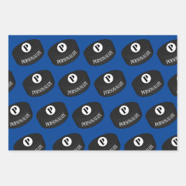 カスタムアイスホッケー名モノグラムパック ラッピングペーパーシート