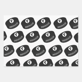 カスタムアイスホッケー名モノグラムパック ラッピングペーパーシート