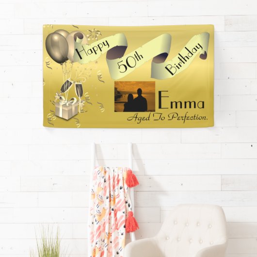 カスタムアイディアハッピー50誕生日 横断幕 (インサイチュ)