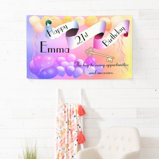 カスタムアイディア21歳誕生日おめでとう 横断幕 (インサイチュ)