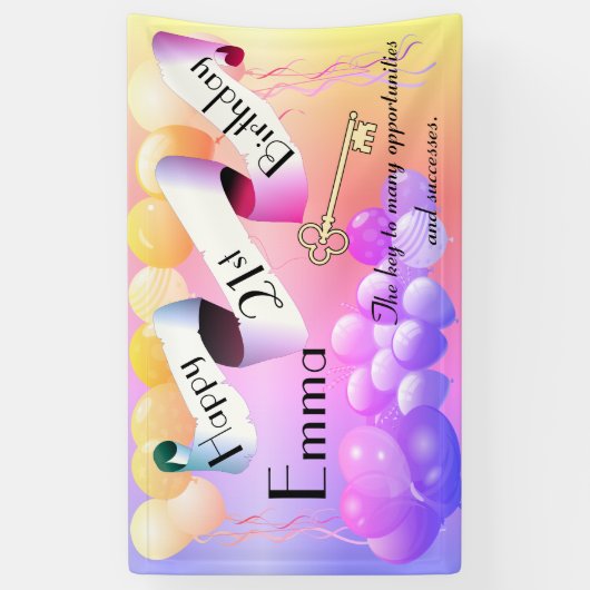 カスタムアイディア21歳誕生日おめでとう 横断幕 (縦)