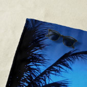 カスタムアイランドビーチピンクターコイズブルーサンセット ビーチタオル (インサイチュ)