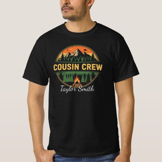 カスタムアウトドア従兄弟クルーおそろいキャンプ Tシャツ (正面)