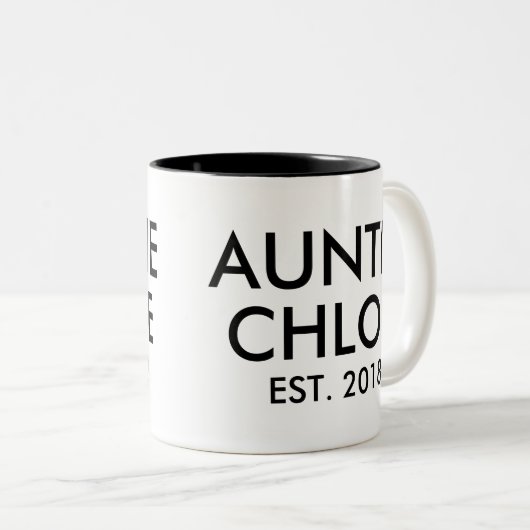 カスタムアウンティマグ新生児妊娠発表 ツートーンマグカップ (正面右)