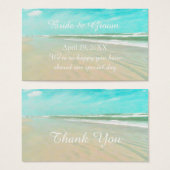 カスタムアクアビーチ結婚式メッセージカード (正面&裏面)